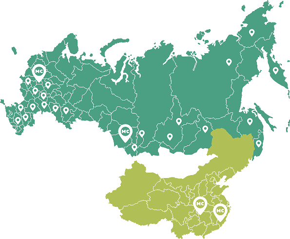Карта филиалов и складов More Choice