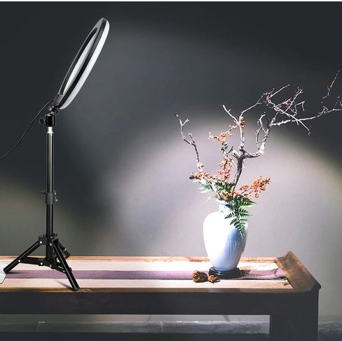 Кольцевая лампа M-33 с пультом на проводе, диаметр 33см, в коробке