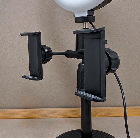 Кольцевая лампа CXB-160A со штативом-подставкой и держателем, диаметр 16см, в коробке