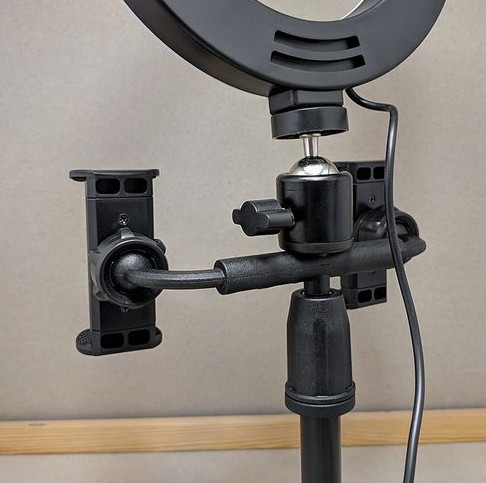 Кольцевая лампа CXB-160A со штативом-подставкой и держателем, диаметр 16см, в коробке