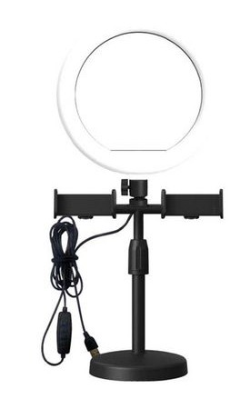 Кольцевая лампа CXB-160A со штативом-подставкой и держателем, диаметр 16см, в коробке