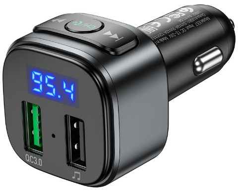 FM-трансмиттер+АЗУ 2USB 5.0A/1.5A QC3.0 Bluetooth 5.0 Hoco E67