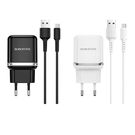 СЗУ 1USB 3.0A QC3.0 быстрая зарядка для micro USB Borofone BA36A 1м