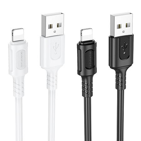 Дата-кабель USB 2.4A для Lightning 8-pin Borofone BX111 ПВХ 1м