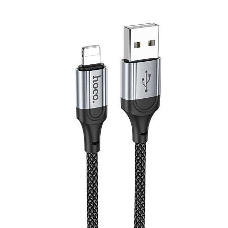 Дата-кабель USB 2.4A для Lightning 8-pin Hoco X102 нейлон 1м