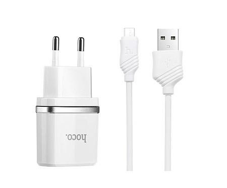 СЗУ 2USB 2.4A для micro USB Hoco C12