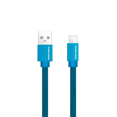 Дата-кабель USB 2.1A для Type-C плоский More choice K20a нейлон 1м