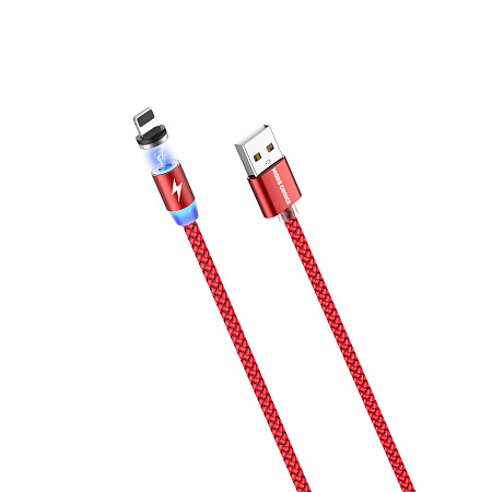 Дата-кабель Smart USB 2.4A для Lightning 8-pin Magnetic More choice K61Si нейлон 1м