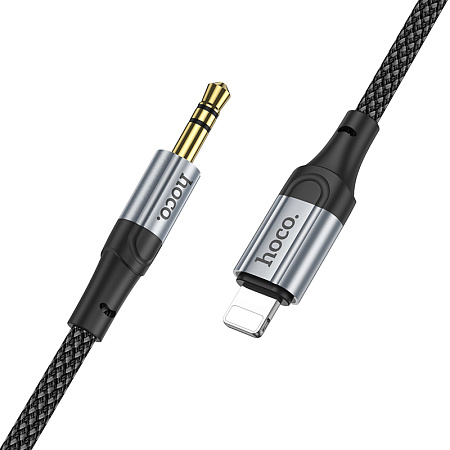 Аудиокабель AUX 3.5mm Lightning 8-pin 1.0м Hoco UPA26 нейлон