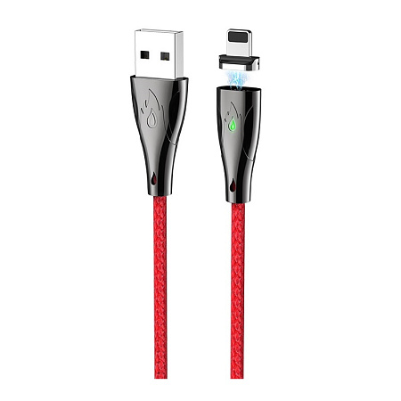 Дата-кабель USB 3.0A для Lightning 8-pin MAGNETIC Hoco U75 нейлон 1.2м