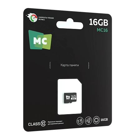 Карта памяти 16Gb Micro-SD More choice Class10 V10 MC16