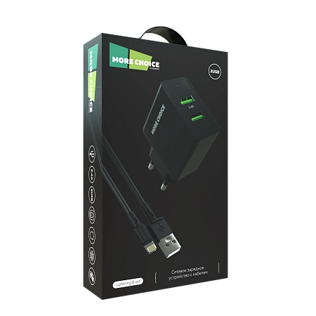 PURE СЗУ 2USB 2.4A для Lightning 8-pin More choice NC11i 