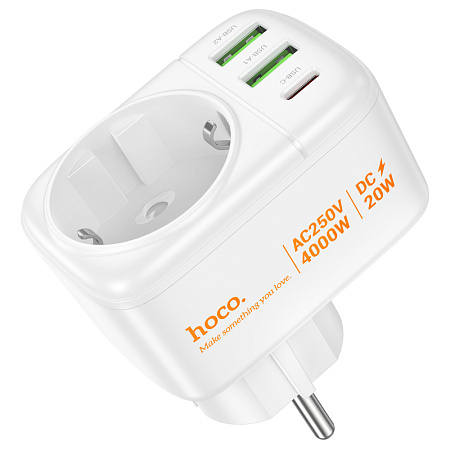 Сетевой фильтр 2USB+Type-C PD20W Hoco AC26