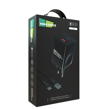 PURE СЗУ 2USB 3.0А QC3.0 быстрая зарядка для Type-C More choice NC69a