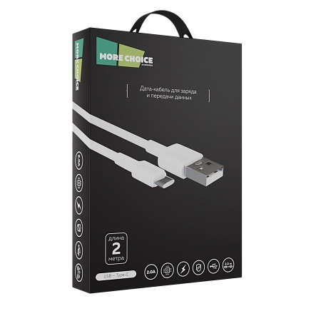 Дата-кабель USB 2.0A для Type-C More choice K19a TPE 2м