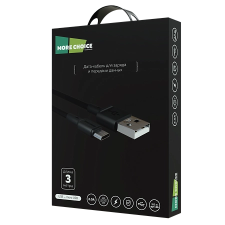 PURE Дата-кабель USB 2.0A для micro USB More choice K19m TPE 3м