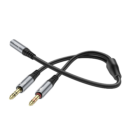 Аудиокабель AUX 3.5mm 0.25м переходник Jack 3.5(f) - 2*Jack 3.5(m) Hoco UPA21