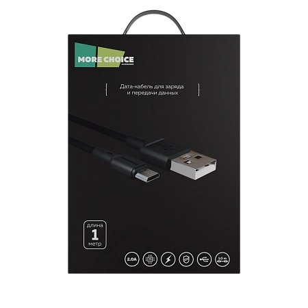 Дата-кабель USB 2.0A для micro USB More choice K19m TPE 1м