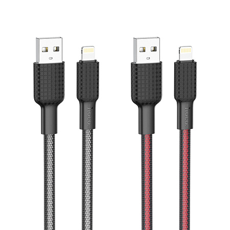 Дата-кабель USB 2.4A для Lightning 8-pin Hoco X69 нейлон 1м