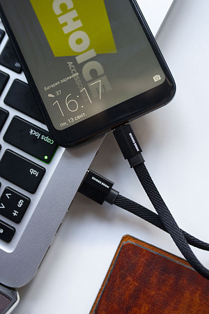 Дата-кабель USB 2.1A для Type-C плоский More choice K20a нейлон 1м