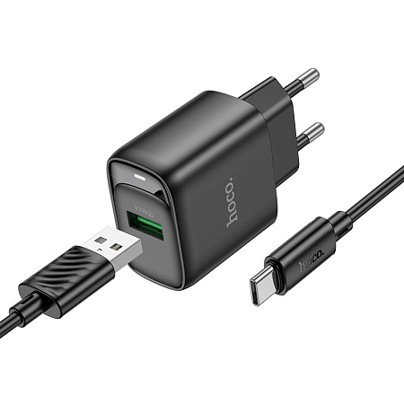 СЗУ 1USB 3.0A QC3.0 быстрая зарядка для Type-C Hoco C140A 1м