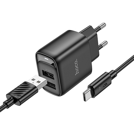 СЗУ 2USB 2.1A для Type-C Hoco C141A