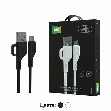Дата-кабель USB 2.4A для micro USB More choice K81m ПВХ 1м