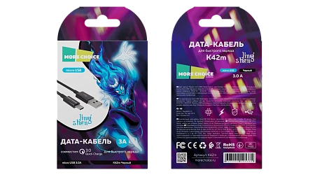 Дата-кабель Smart USB 3.0A для micro USB More choice K42m ТРЕ 1м