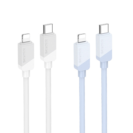 Дата-кабель USB 2.4A PD 27W для Lightning 8-pin Borofone BX107 ПВХ 1м