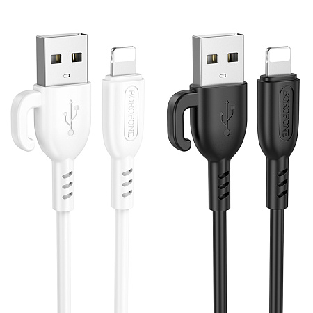 Дата-кабель USB 2.4A для Lightning 8-pin Borofone BX91 ПВХ 1м