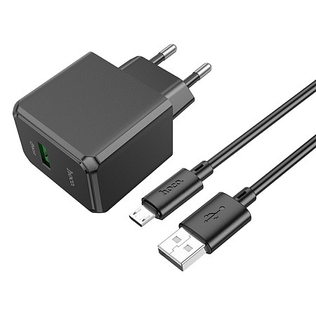 СЗУ 1USB 3.0A QC3.0 18W быстрая зарядка для micro USB Hoco CS12A 1м