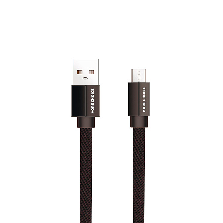 Дата-кабель USB 2.1A для micro плоский USB More choice K20m нейлон 1м