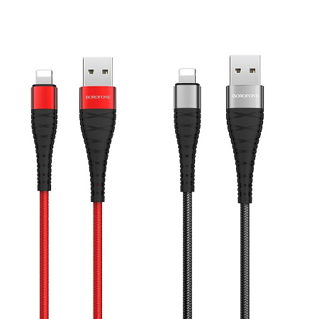 Дата-кабель USB 2.4A для Lightning 8-pin Borofone BX32 нейлон 1м