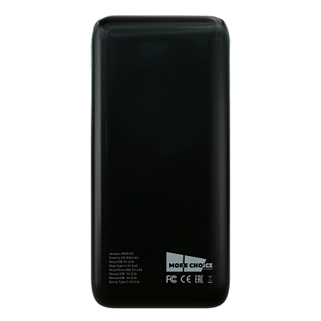 Внешний аккумулятор 20000mAh 2USB + 1Micro USB + 1Type-C 2.1A More choice PB19-20