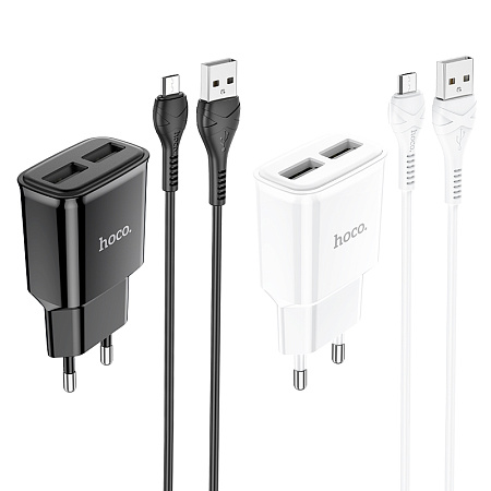 СЗУ 2USB 2.4A для micro USB Hoco C88A 1м