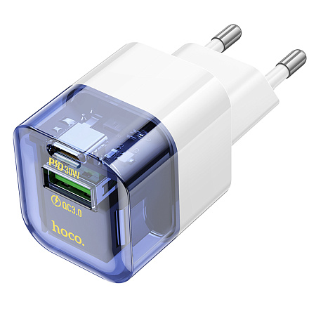 СЗУ 1USB+1Type-C 3.0A QC3.0 PD 30W быстрая зарядка Hoco C131A 