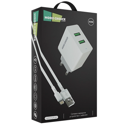 PURE СЗУ 2USB 2.4A для Lightning 8-pin More choice NC11i 