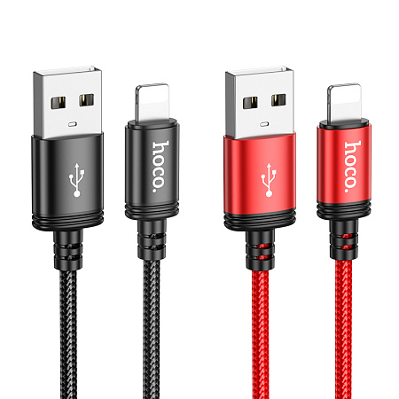 Дата-кабель USB 2.4A для Lightning 8-pin Hoco X89 нейлон 1м