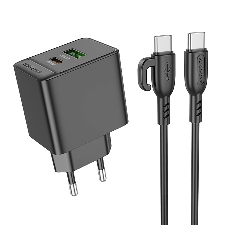 СЗУ 1USB+1Type-C 3.0A QC3.0 PD 20W быстрая зарядка для Type-C Type-C Borofone BAS14A