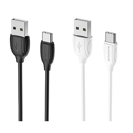 Дата-кабель USB 2.4A для Type-C Borofone BX19 TPE 1м