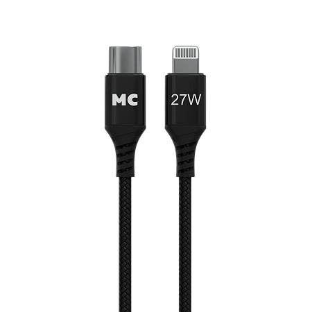 Дата-кабель USB 3.0A PD 27W для Lightning 8-pin Type-C More choice K69ia нейлон 2м