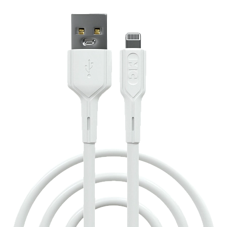 Дата-кабель USB 2.4A для Lightning 8-pin More choice K63i ПВХ 1м