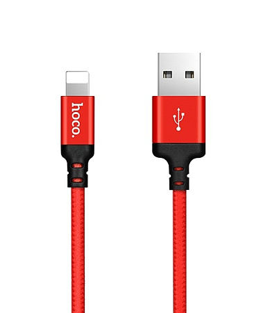 Дата-кабель USB 2.0A для Lightning 8-pin Hoco X14 нейлон 2м