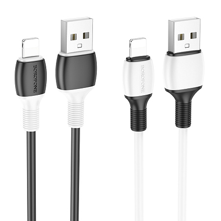 Дата-кабель USB 2.4A для Lightning 8-pin Borofone BX84 ПВХ 1м