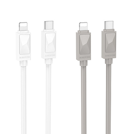 Дата-кабель USB 3.0A PD 27W для Lightning 8-pin Type-C Borofone BX109 ПВХ 1м