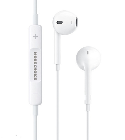 Наушники вкладыши AUX разъём с МК длина 1.2м More choice G11 Original Apple