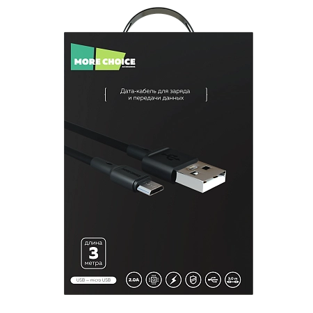 PURE Дата-кабель USB 2.0A для micro USB More choice K19m TPE 3м