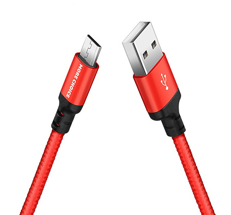 Дата-кабель USB 2.0A для micro USB More choice K12m нейлон 1м