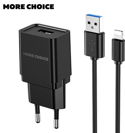 СЗУ 1USB 1.0A для Lightning 8-pin More choice NC33i