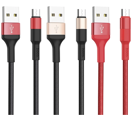 Дата-кабель USB 2.0A для micro USB Hoco X26 нейлон 1м